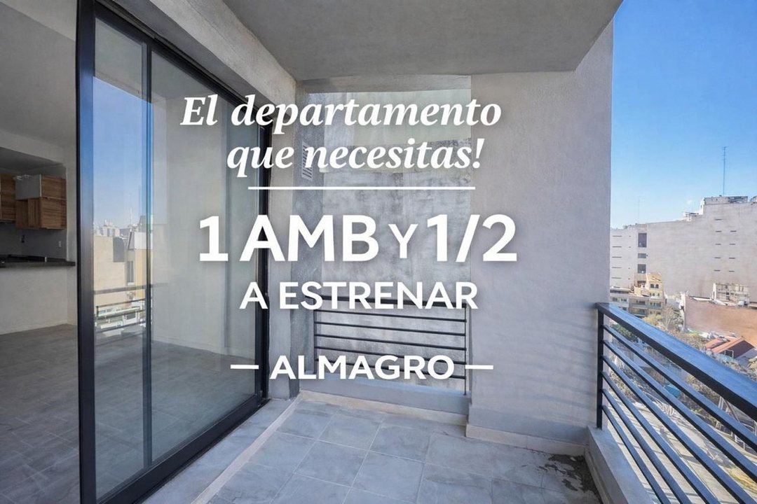 DEPARTAMENTO 1 AMB Y MEDIO VENTA ALMAGRO BALCON