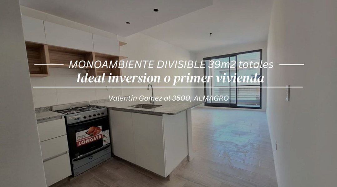VENTA MONOAMBIENTE DIVISIBLE ALMAGRO BALCON