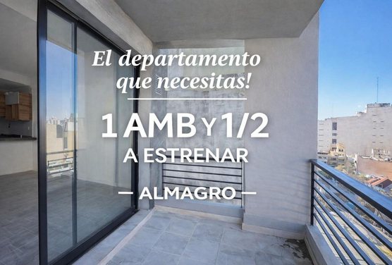 DEPARTAMENTO 1 AMB Y MEDIO VENTA ALMAGRO BALCON