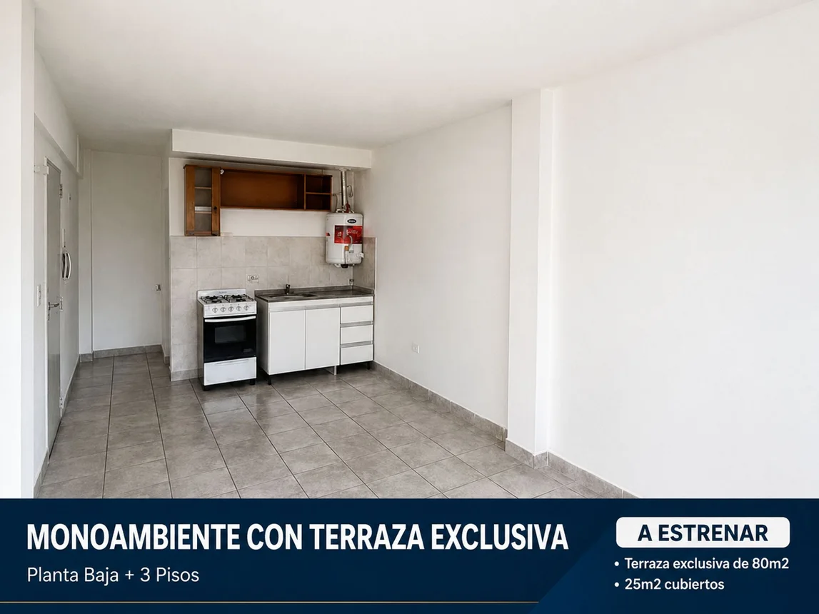 Venta monoambiente terraza exclusiva las heras, foto 1