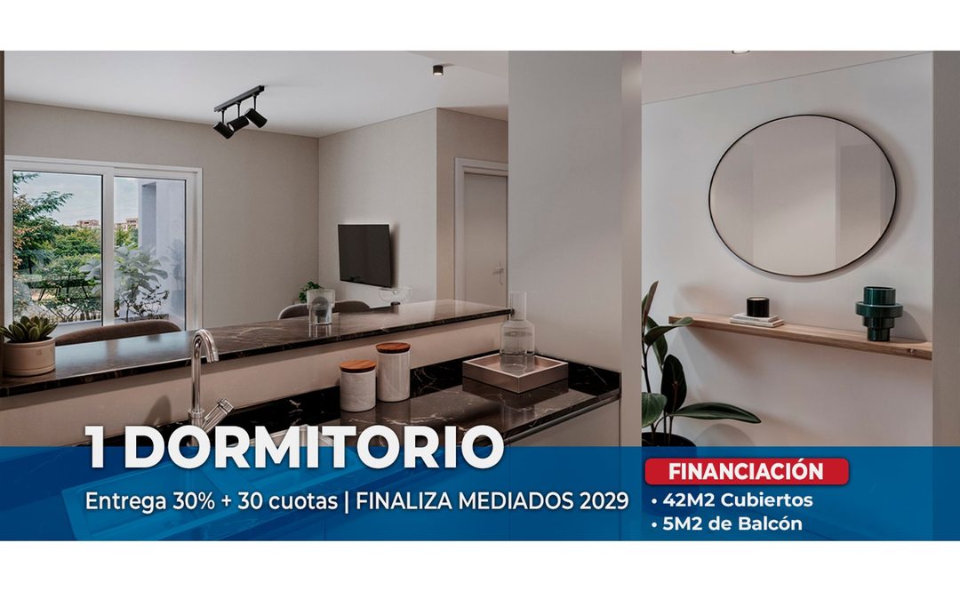VENTA DEPTO EN CONSTRUCCION 1 DORM. CON BALCON
