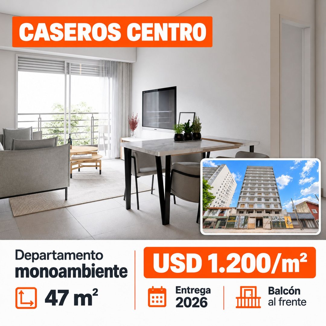 VENTA DPTO MONO CASEROS FRENTE CON BALCÓN 47M2!
