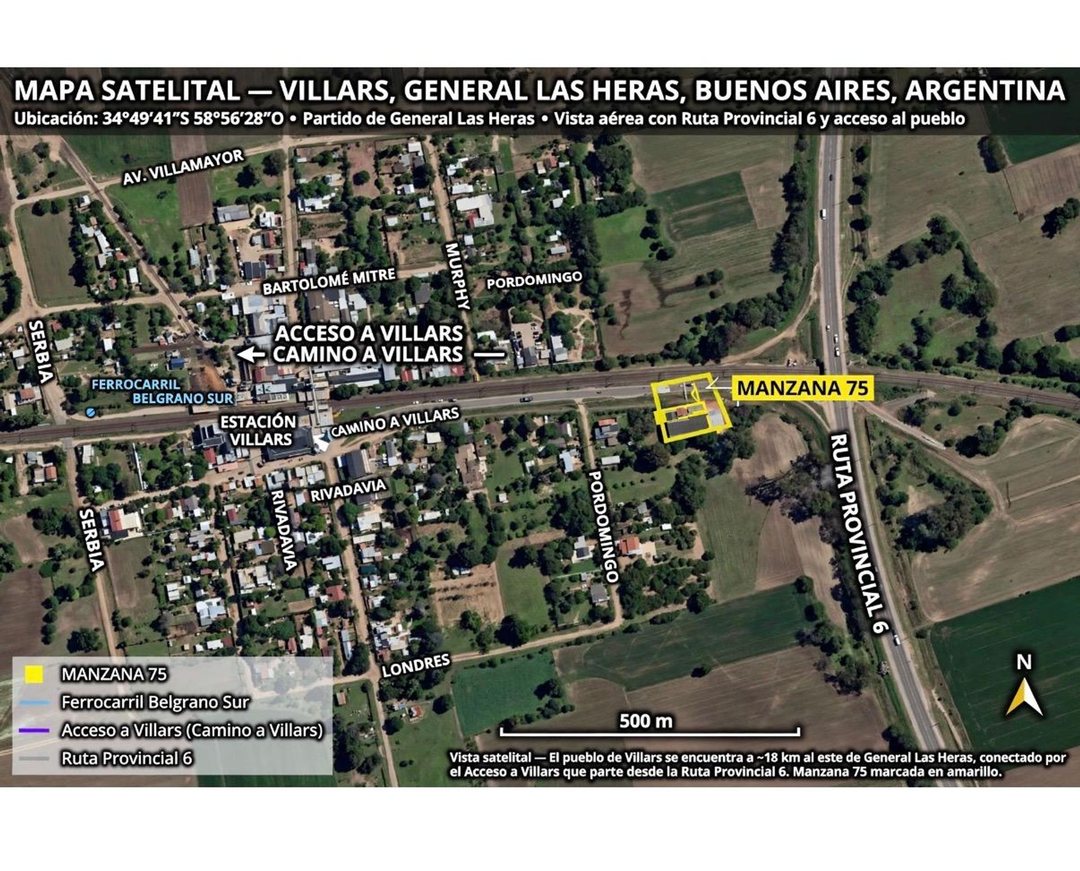 Venta Villars Lote 330m2 sobre Acceso a Ruta 6