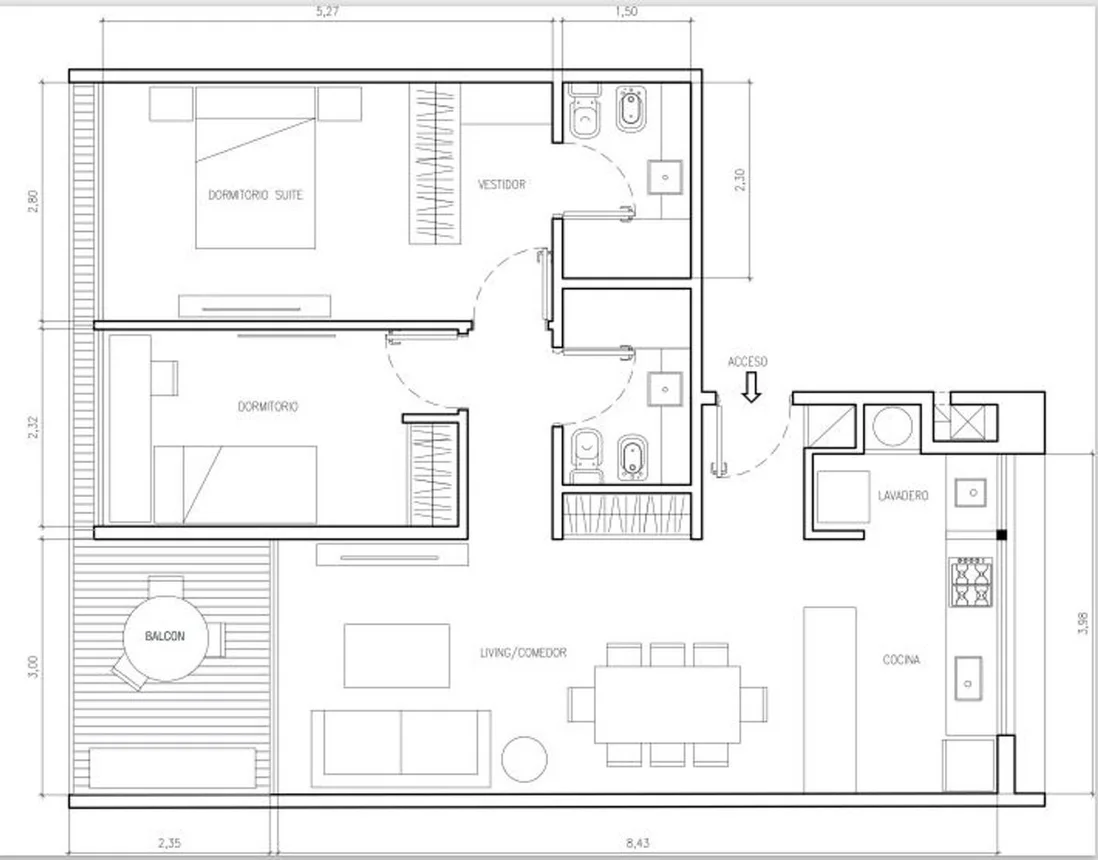 Venta depto 3 ambientes 75m2 san cristobal balcon, foto 3