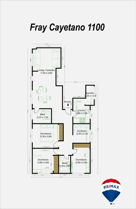 Departamento 4 amb mas escrit venta flores cochera, foto 3