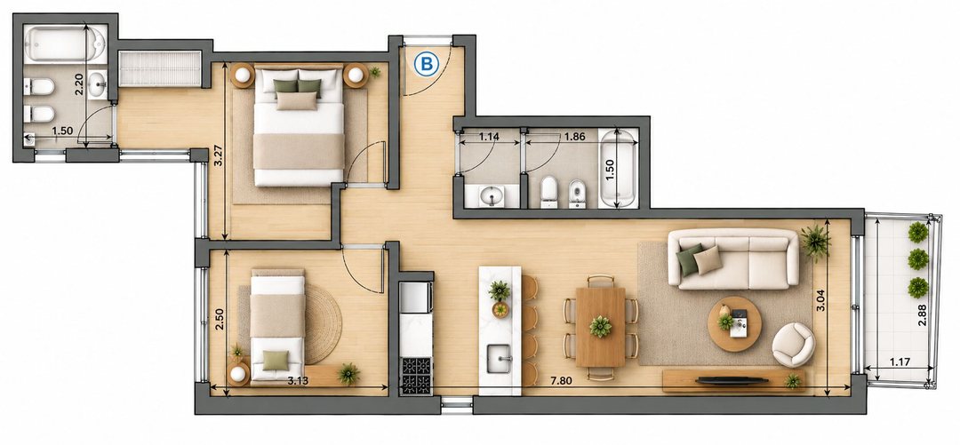 VENTA EN POZO 3 AMB BALCON  AMENITIES CABALLITO