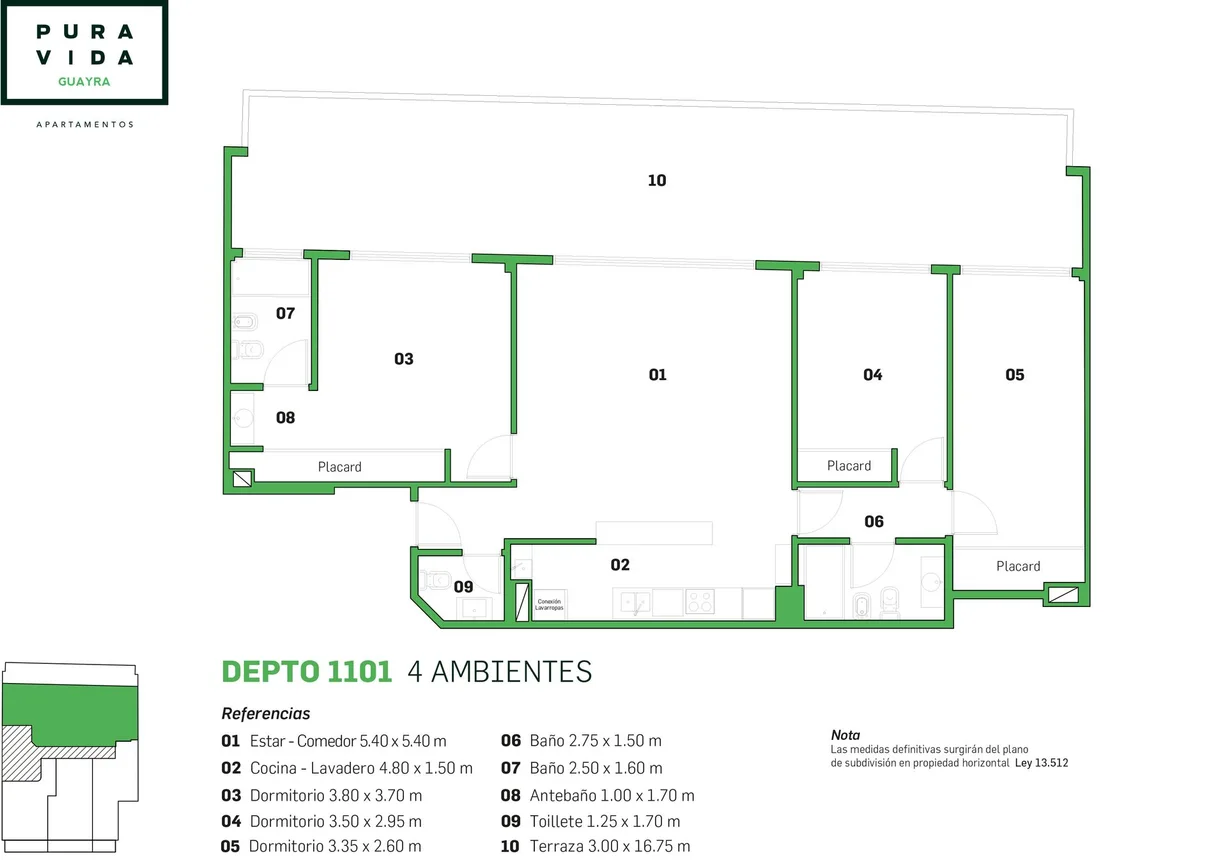 Departamento de 4 ambientes en venta en Núñez, Guayra 2300
