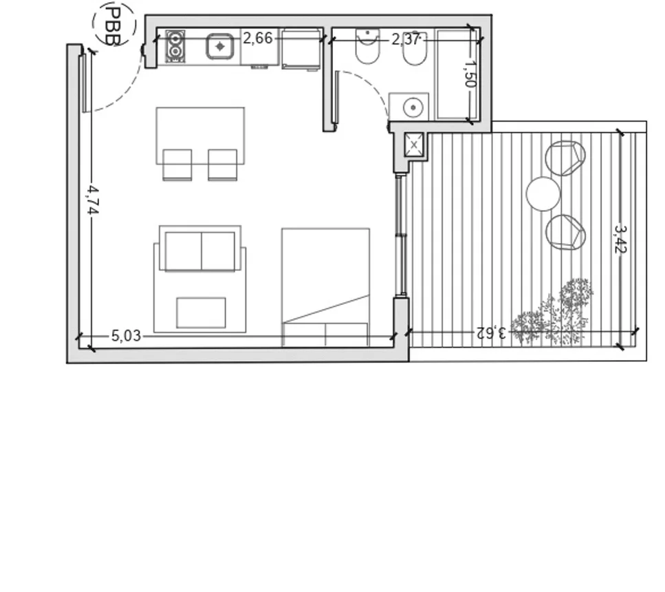 Monoambiente en venta en Boedo, Estados Unidos 3400, foto 3