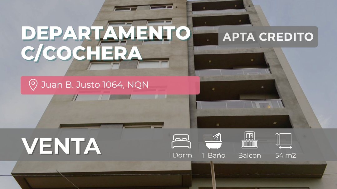 VENTA DEPARTAMENTO 1 DORM. C/COCHERA - NQN