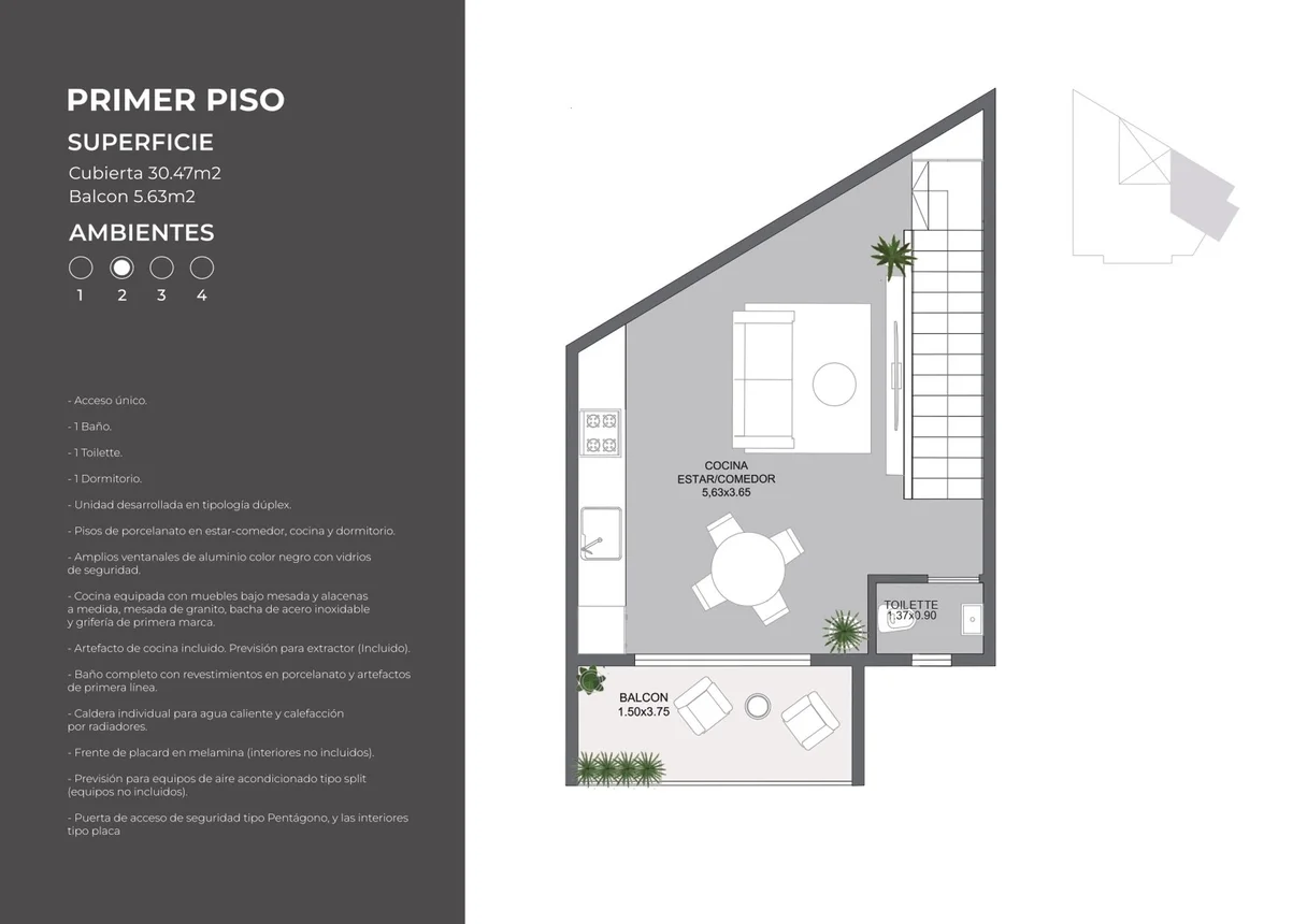 PH 2 ambientes venta en caballito a estrenar, foto 4