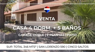 VENTA CASA 4 DORMITORIOS - CINCO SALTOS