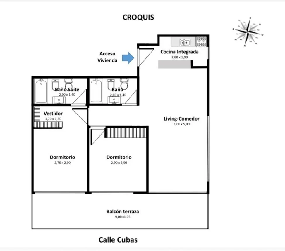 Departamento de 3 ambientes en alquiler en Villa Devoto, José Cubas 3400, foto 2