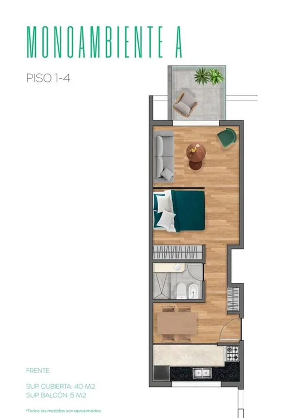 Departamento monoambiente en venta la plata, foto 2