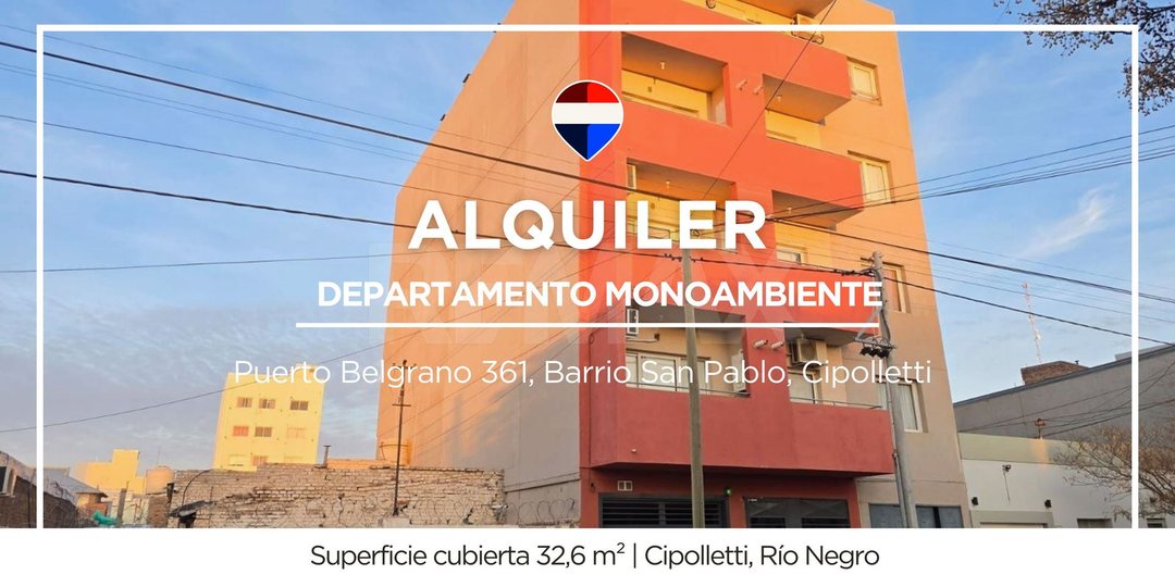 ALQUILER DEPARTAMENTO MONOAMBIENTE CON COCHERA
