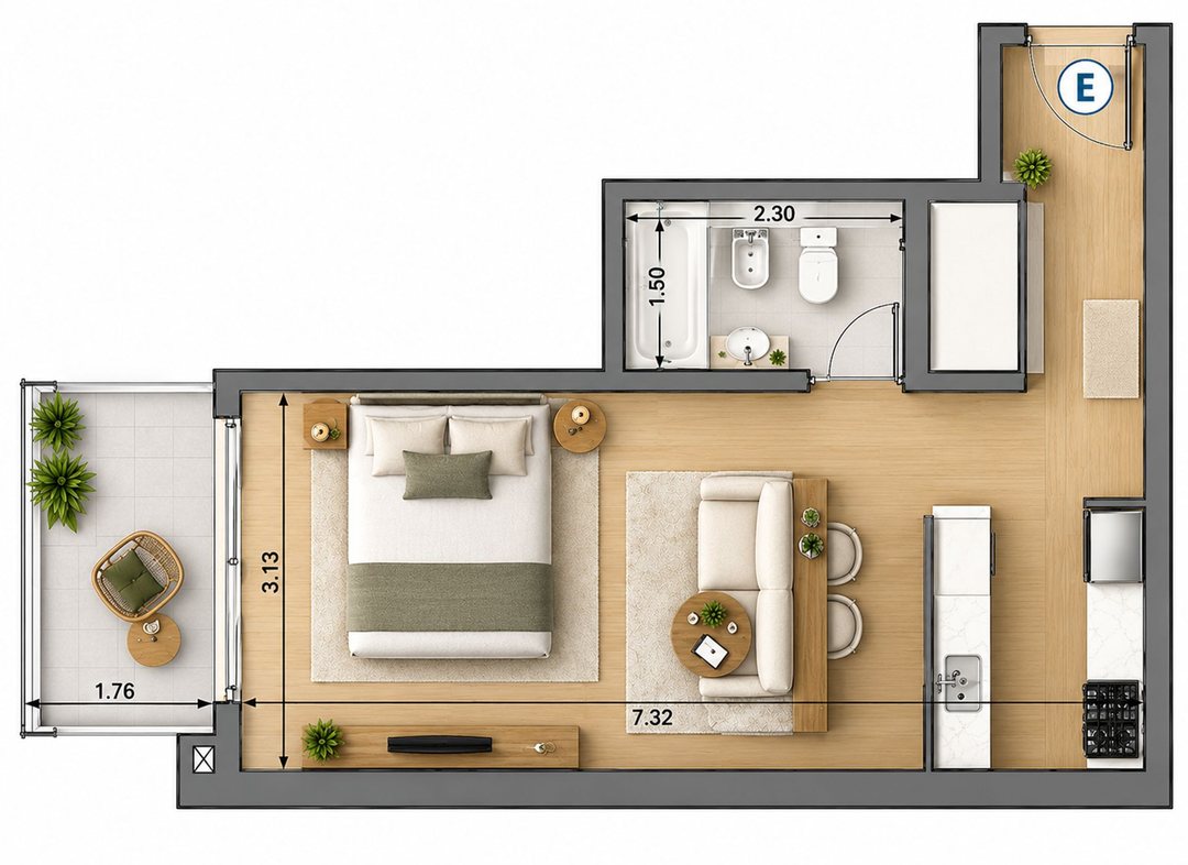 VENTA EN POZO MONOAMBIENTE AMENITIES CABALLITO