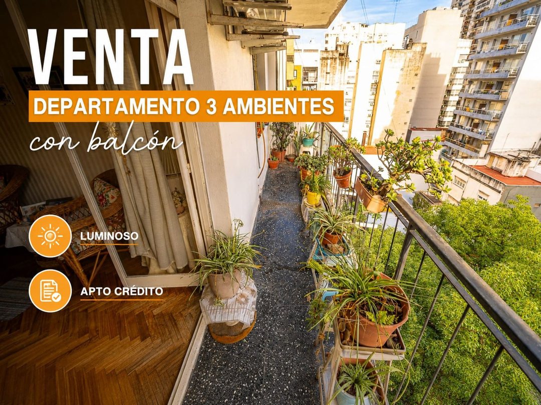Venta Departamento 3 Ambientes Las Cañitas Balcon