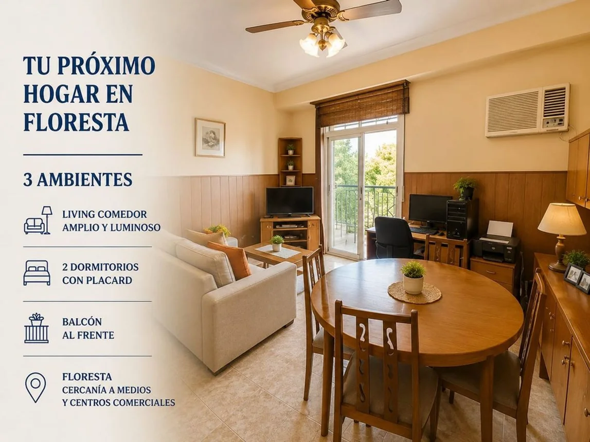 Departamento de 3 ambientes en venta en Floresta, Avenida Juan Bautista Justo 6500