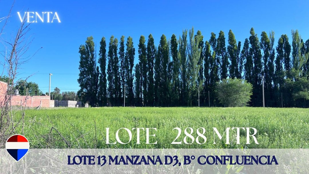 VENTA LOTE 288 MTR CONFLUENCIA RURAL