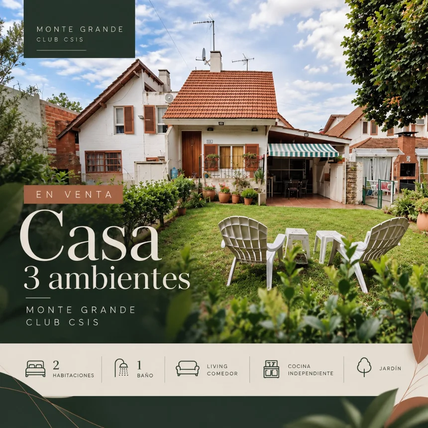 Casa de 3 ambientes en venta en Monte Grande, Azul 200