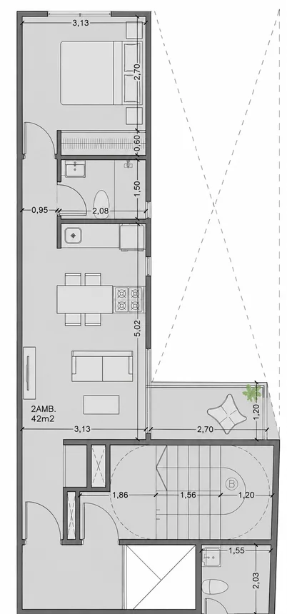 Departamento de 2 ambientes en venta en Caballito, Beauchef 200