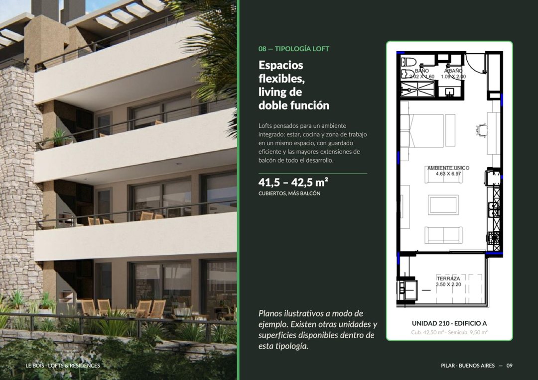 VENTA MONOAMBIENTE LOFT PILAR LE BOIS