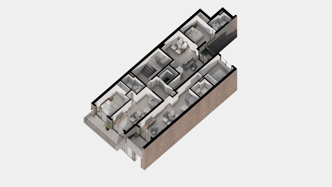 1dorm. con balcon frente y contra frente en pozo