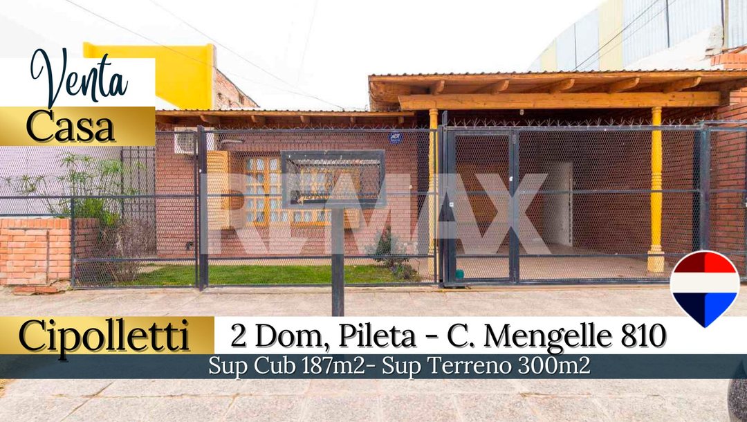 VENTA CASA 2 DORM. QUINCHO Y PILETA, MENGELLE 810