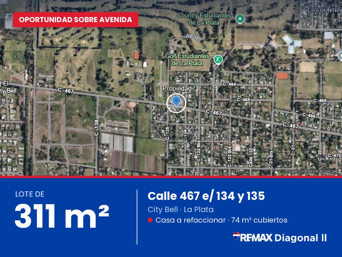 Casa de 3 ambientes en venta en City Bell, Calle 467 Entre 134 y 135 3900