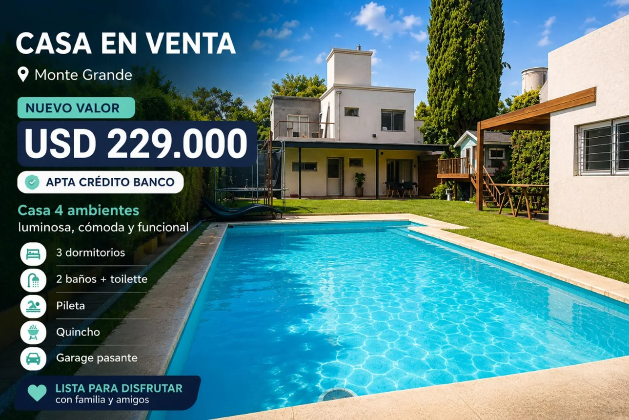 Casa 4 ambientes en venta en monte grande, foto 1