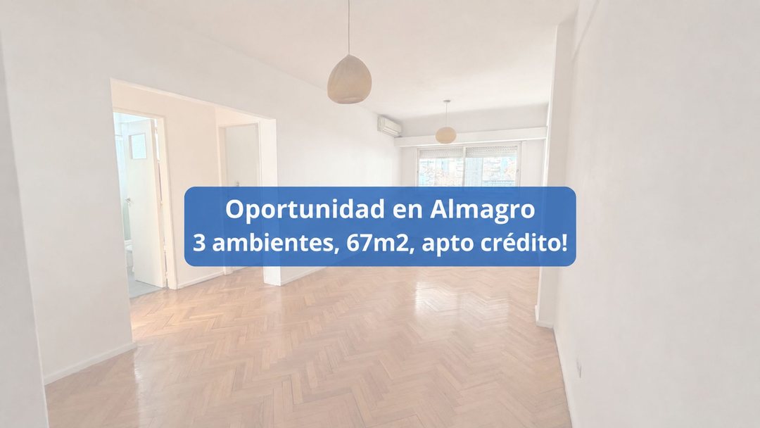 VENTA DEPARTAMENTO 3 AMBIENTE ALMAGRO APTO CREDITO