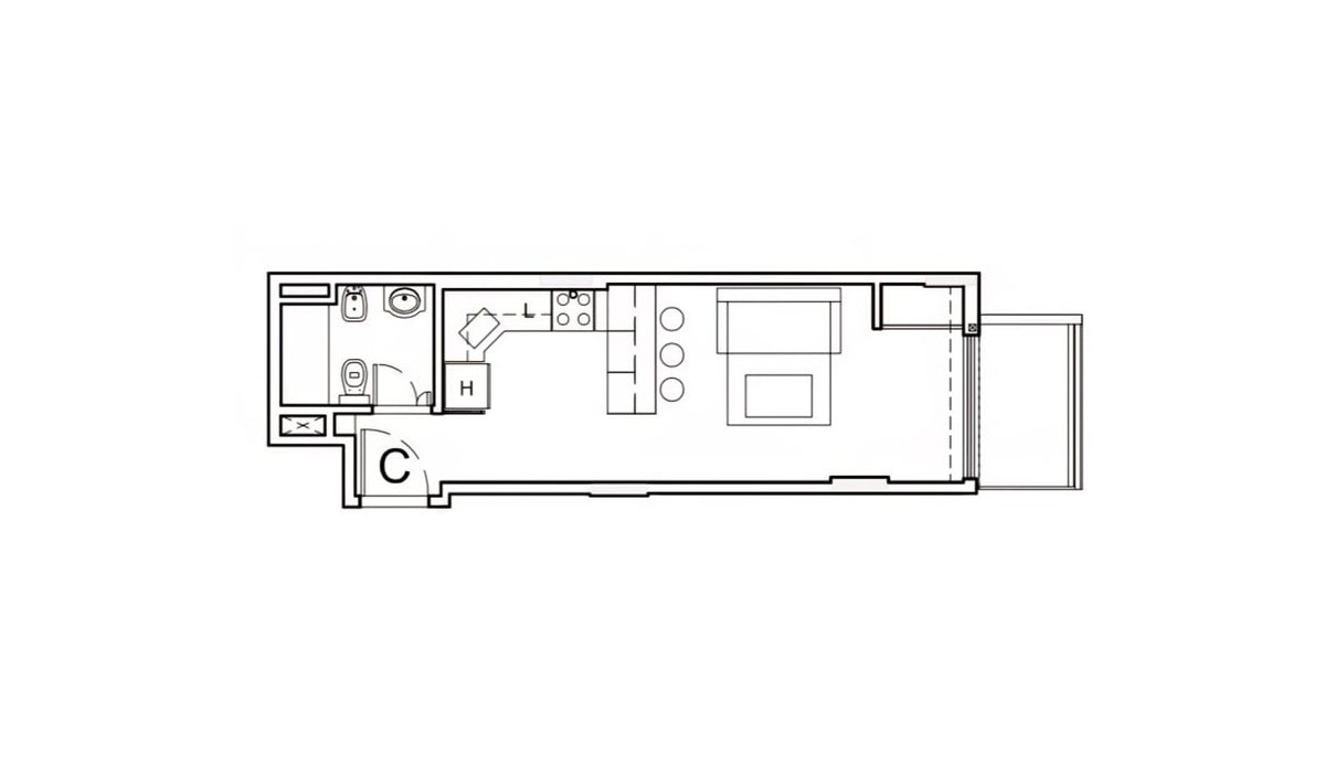 Foto 4 — DEPARTAMENTO VENTA ALMAGRO 1 AMBIENTE BALCON