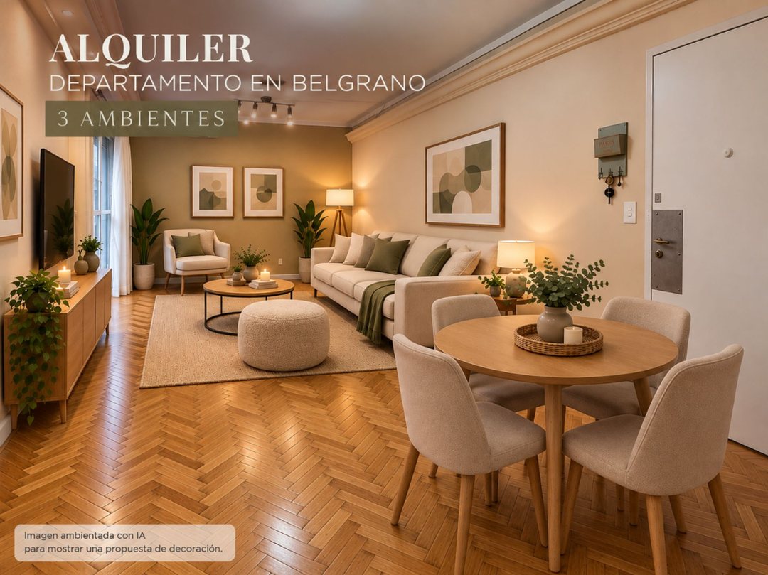 ALQUILER DEPARTAMENTO 3 AMBIENTES BELGRANO