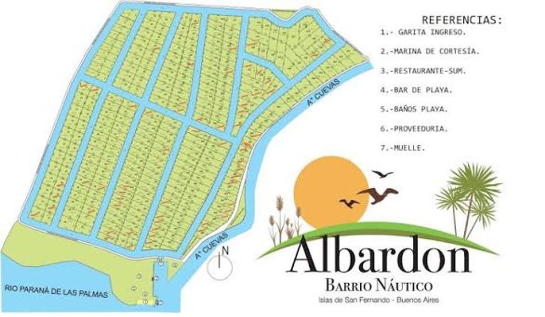 VENTA LOTE DE 1157M2 EN BARRIO NAUTICO ALBARDON