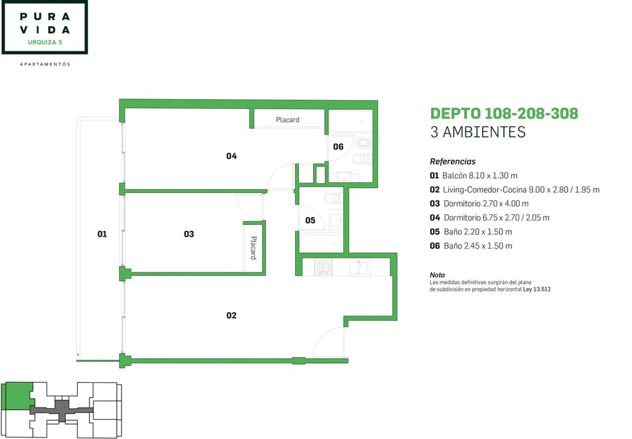 Departamento de 3 ambientes en venta en Villa Urquiza, José Pascual Tamborini 4600