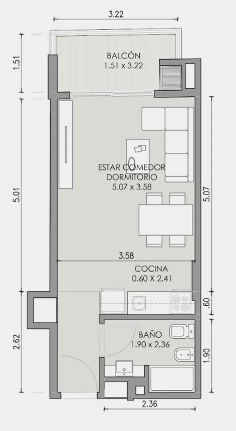 Monoambiente en venta en Recoleta, foto 5