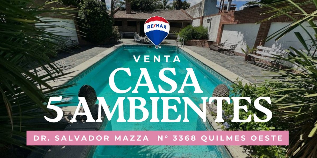 VENTA CASA 5 AMB CON PISCINA Y COCHERA - QUILMES
