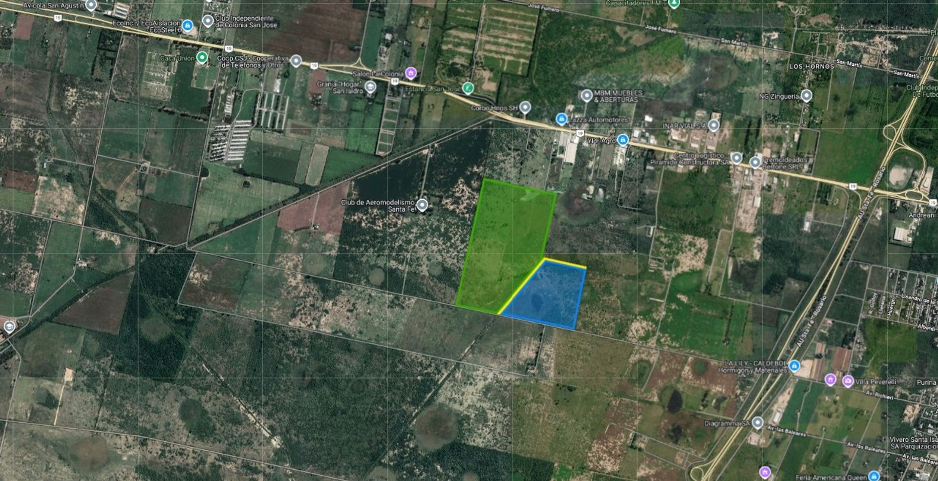 Venta de 88 hectareas a 500 metros de la ruta 19