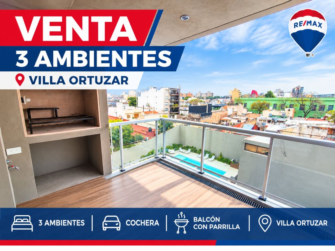 VENTA DEPARTAMENTO 3 AMBIENTES ORTUZAR BALCON