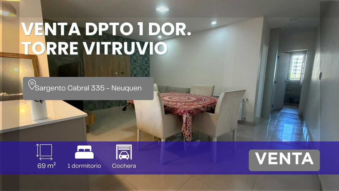 VENTA DEPARTAMENTO 1 DORMITORIO CON COCHERA