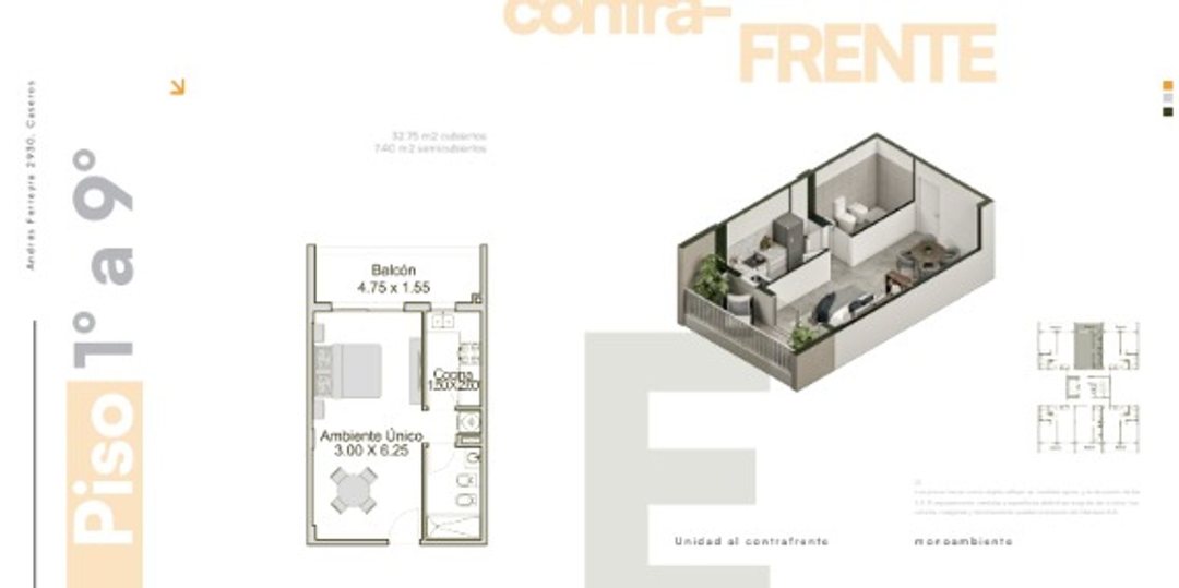 VENTA DE DEPARTAMENTO MONOAMBIENTE CASEROS FINANC