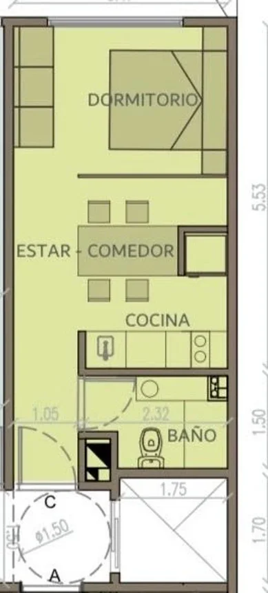 Monoambiente en venta en Villa Crespo