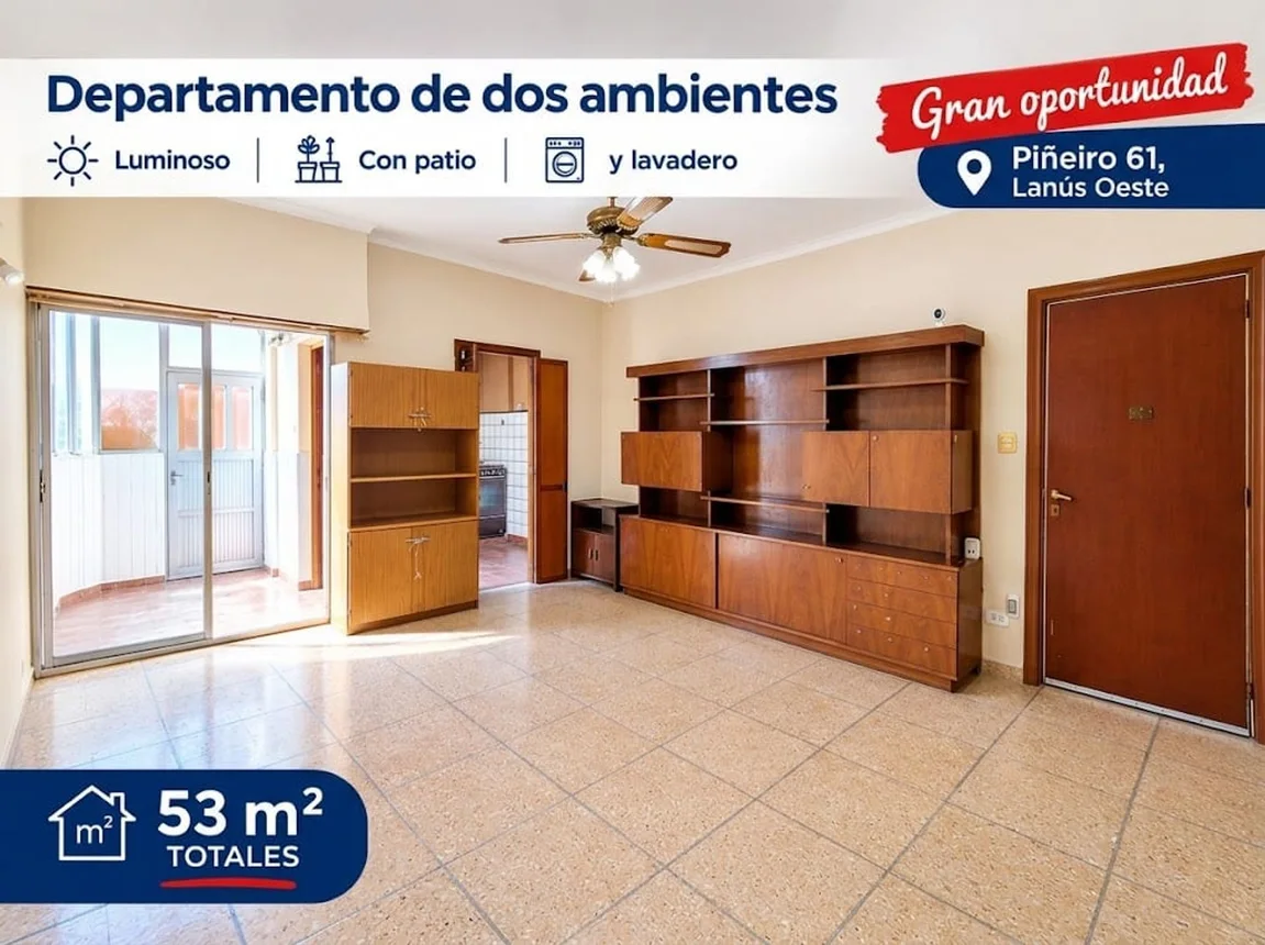 Departamento de 2 ambientes en venta en Lanús Oeste, Juan Piñeiro 0