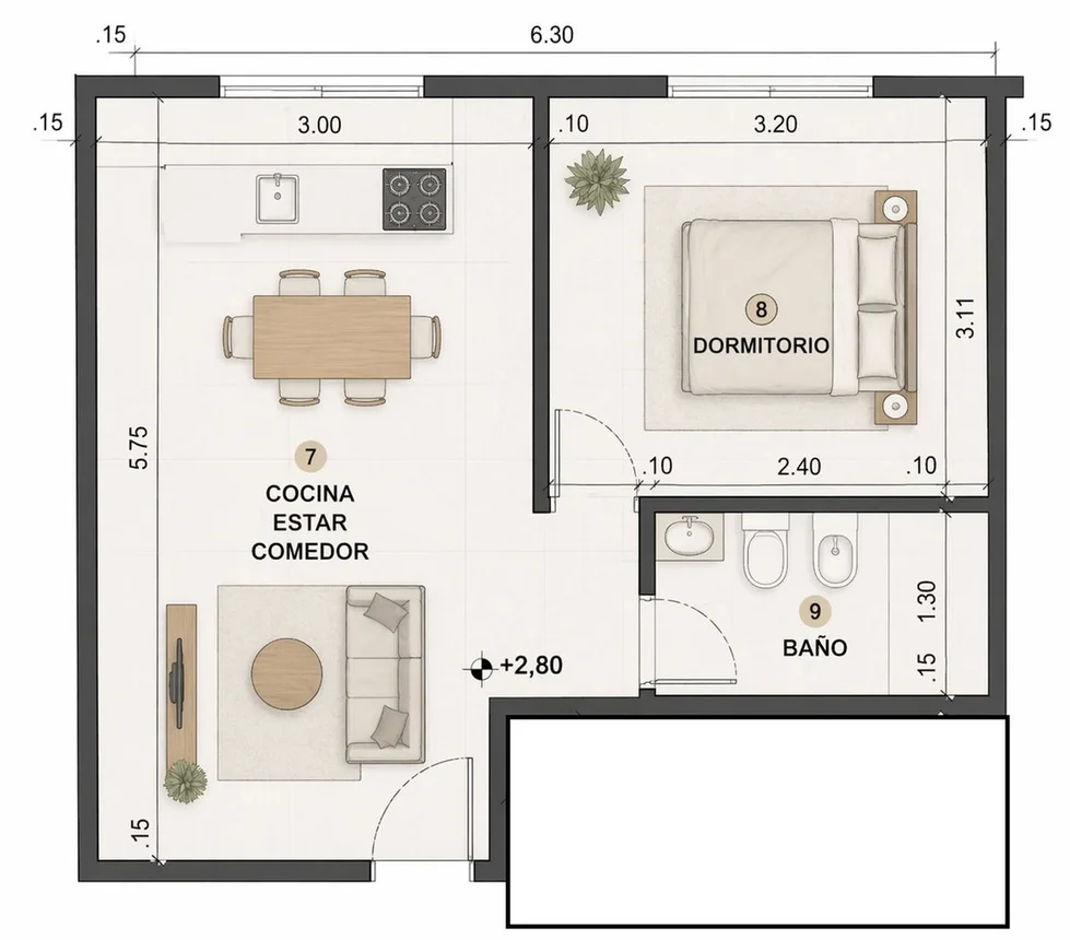 Departamento de 2 ambientes en venta en Moreno, Merlo 2400, foto 3