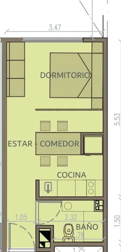 Monoambiente en venta en Villa Crespo