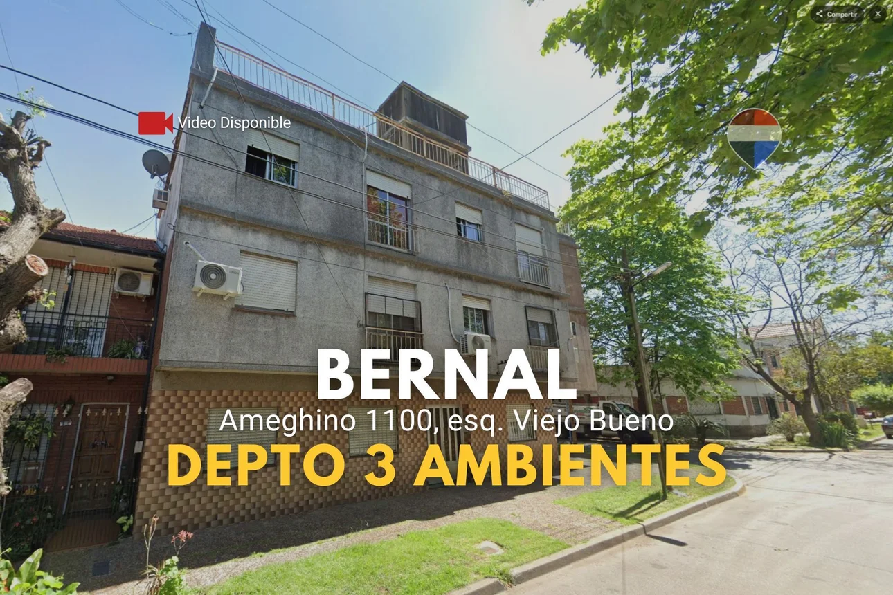 Departamento de 3 ambientes en venta en Bernal Oeste, Ameghino 1100