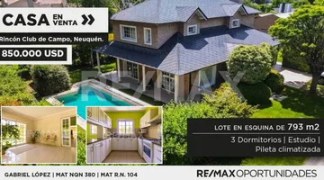 Casa en venta, 3 dormitorios, Rincón Club de Campo