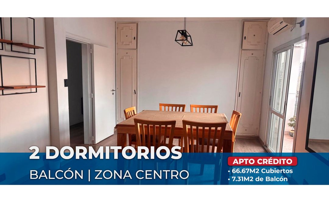 VENTA DEPTO 2 DORMITORIOS CON BALCON AL FRENTE