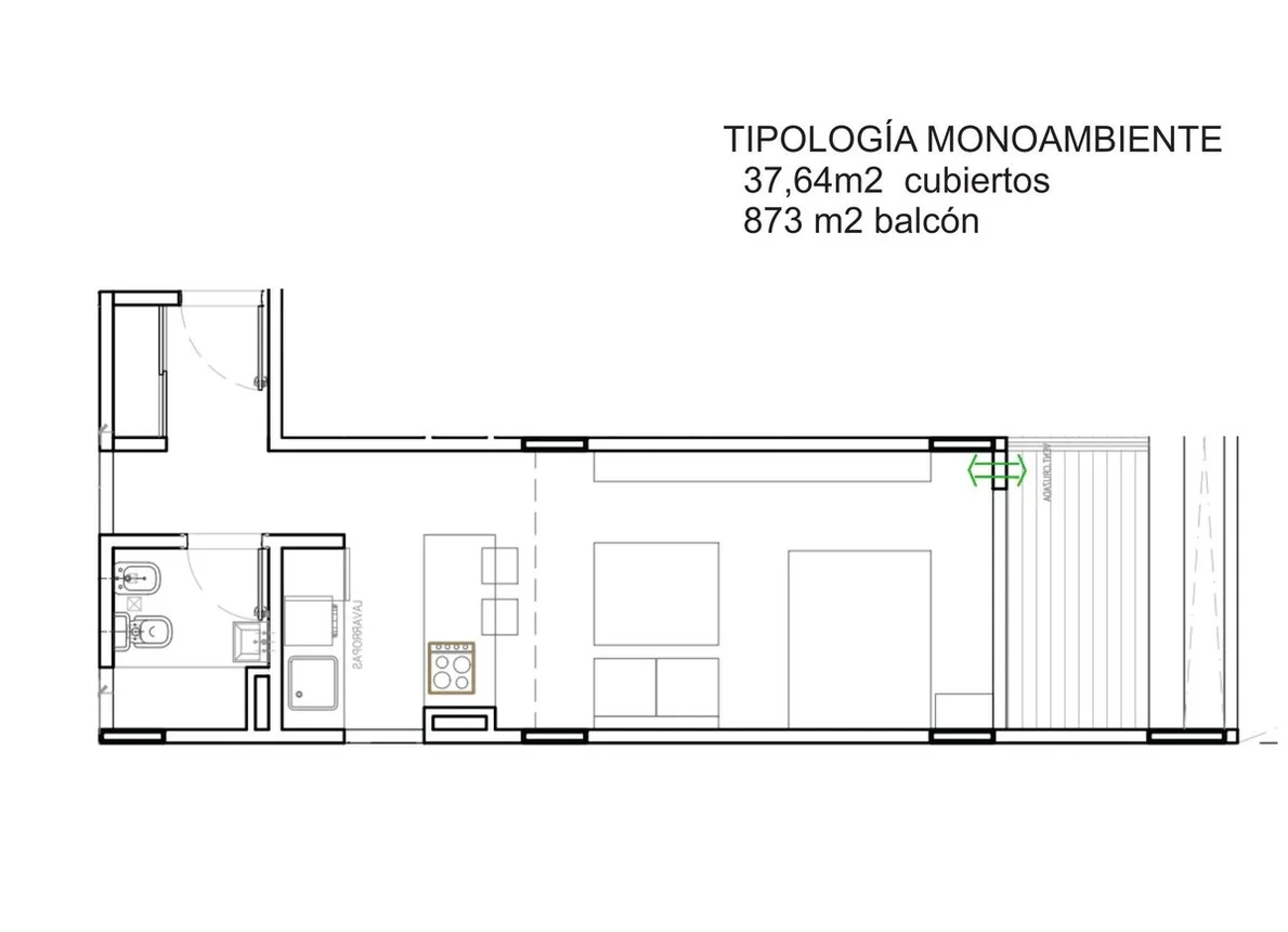 Monoambiente en venta en La Plata