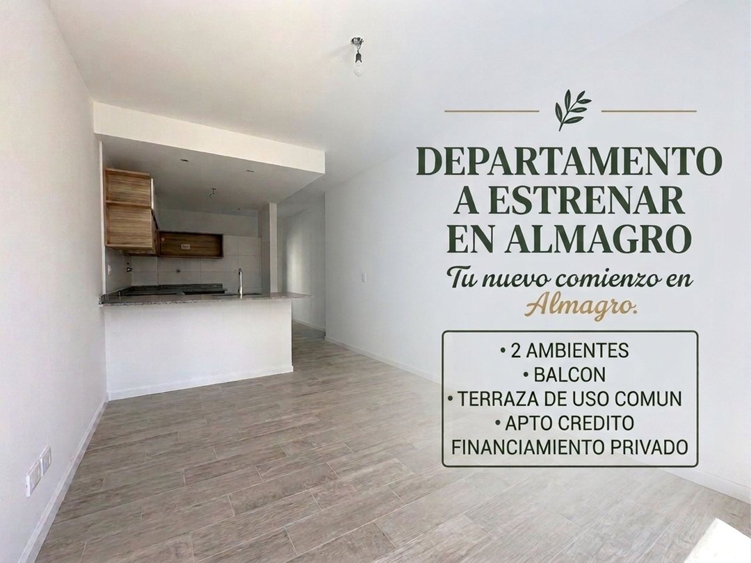 VENTA DEPARTAMENTO 2 AMBIENTES A ESTRENAR ALMAGRO