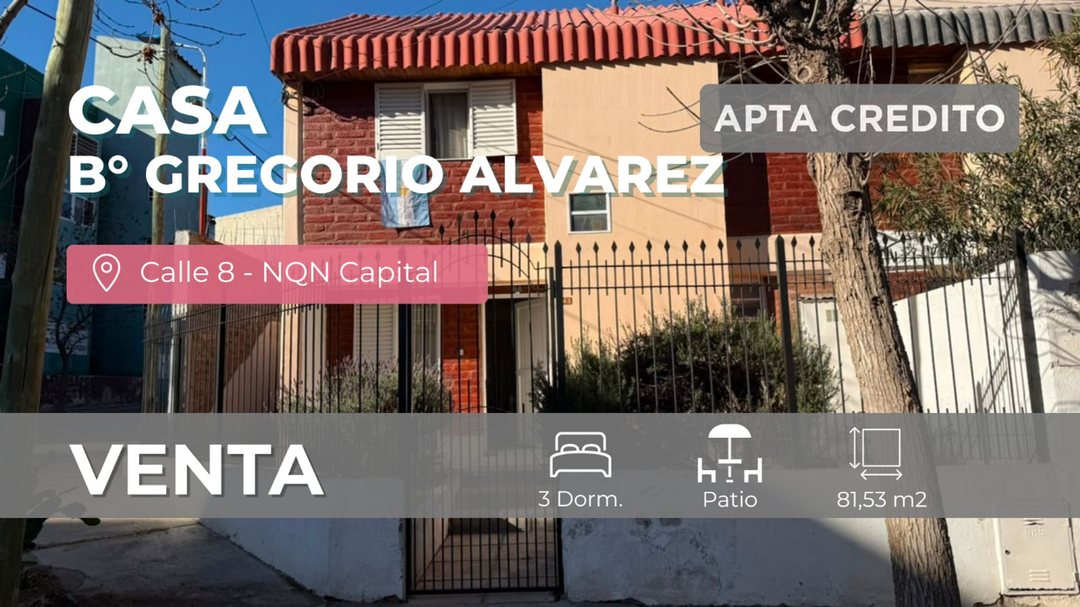 VENTA DÚPLEX 3 DORMITORIOS B° GREGORIO ÁLVAREZ NQN
